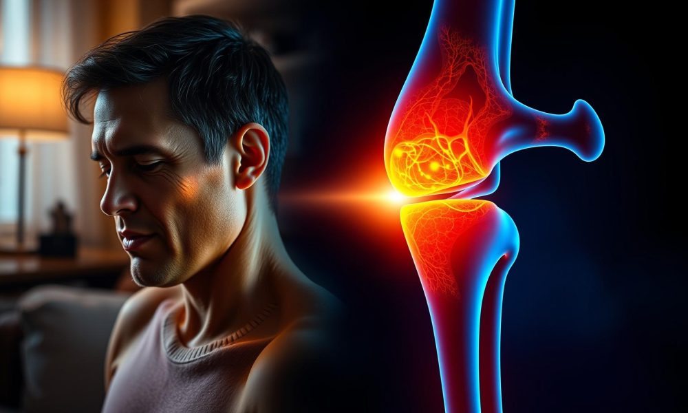 Akustik nörinoma belirtileri - hasta belirti gosterimi ve anatomik kesit illustrasyonu