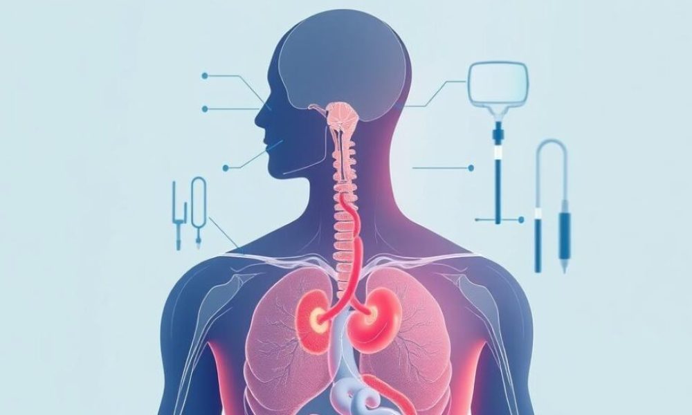 Geniz eti - medikal atlas stilinde anatomik kesit illustrasyonu