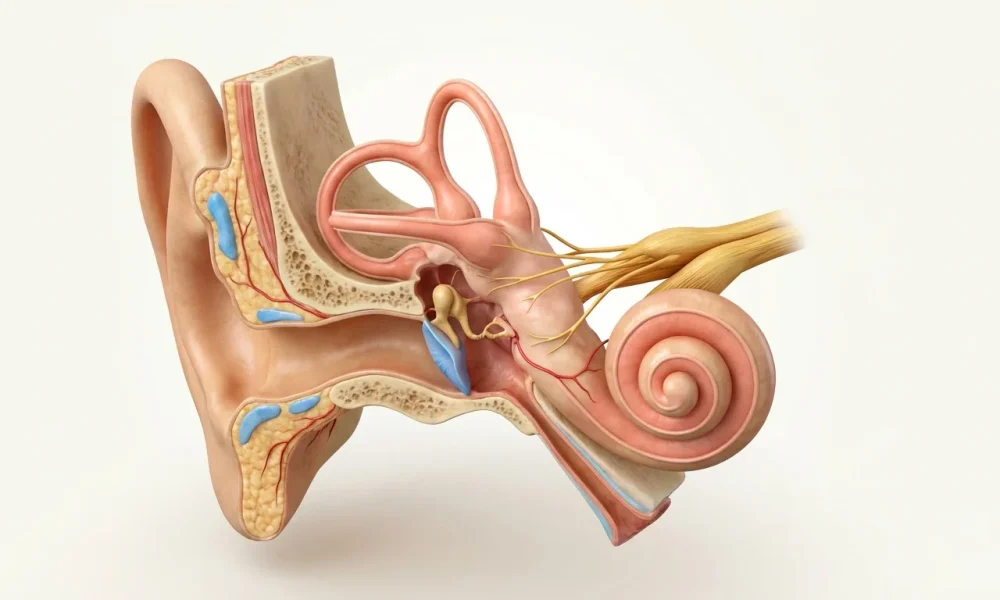 Vertigo tansiyonu yükseltir mi anatomik illüstrasyon - Vertigo Tansiyonu Yükseltir mi? 5 Kritik Klinik Bilgi