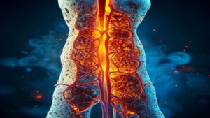 Nörolojik denge bozukluğu tedavisi - medikal atlas stilinde anatomik kesit illustrasyonu